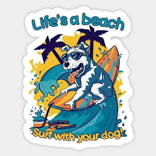 Dog surf 96003 Sticker